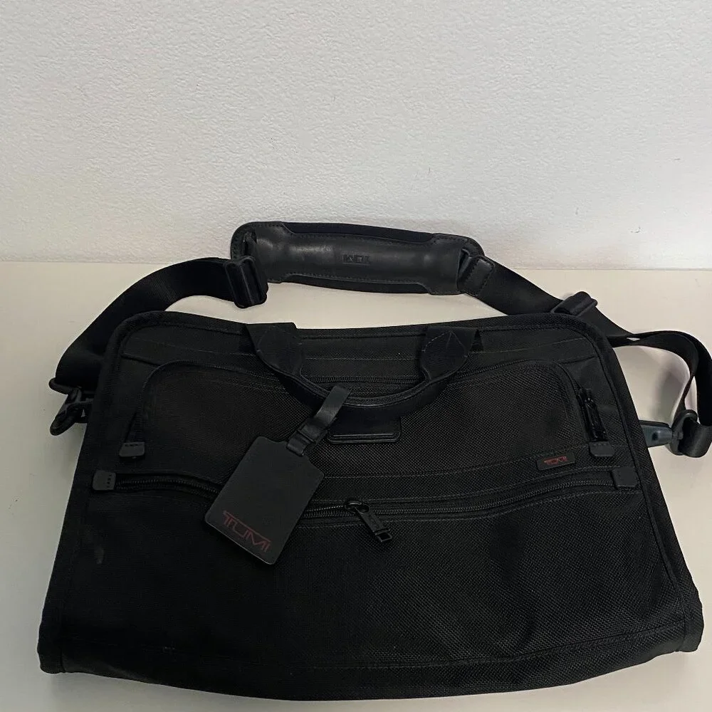 Tumi Black Nylon Carry On Laptop Shoulder Bag